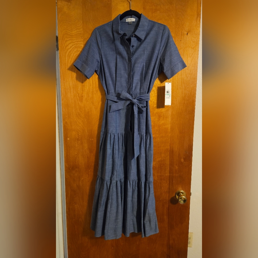 Elegant Calvin Kline Blue Denim Dress